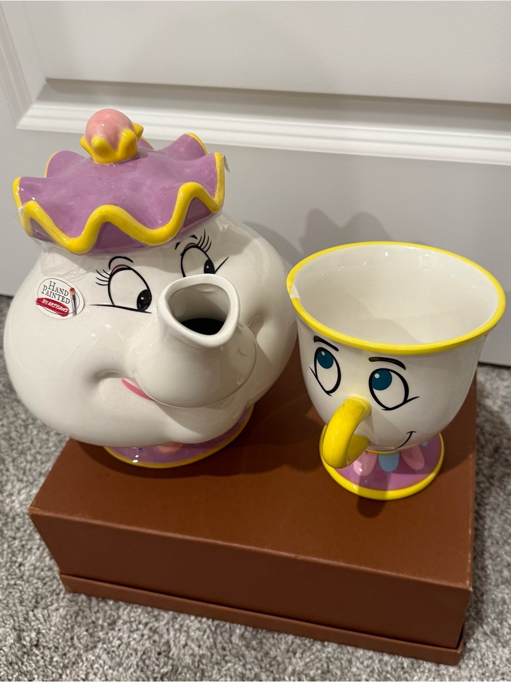 Disney Beauty and the Beast Mrs. Potts and Chip Ceramic Teapot and Cup Set